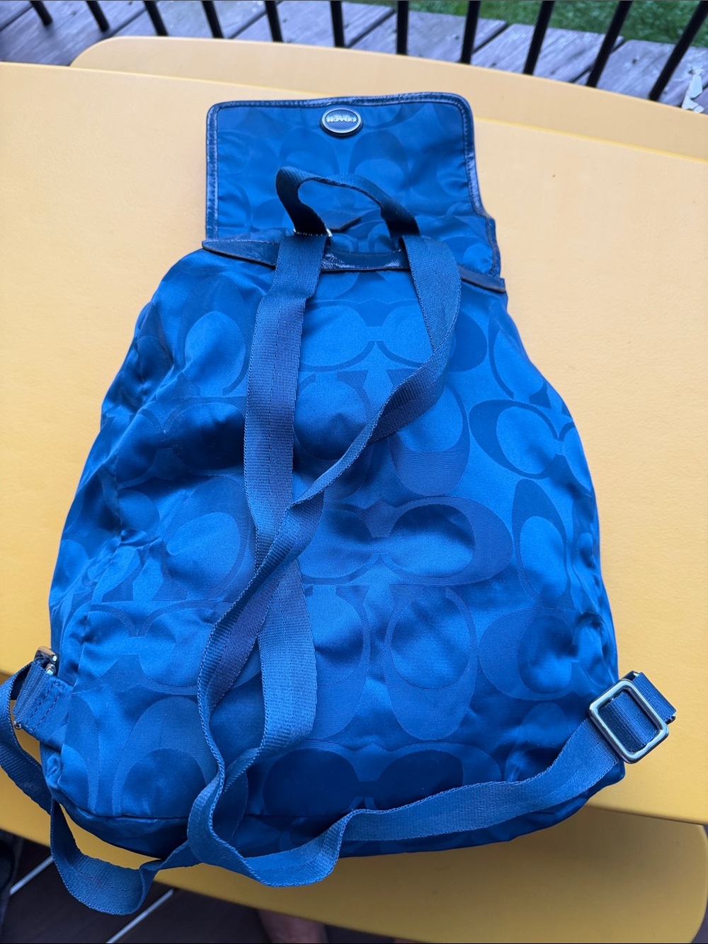 Coach Royal Blue Signature Drawstring Backpack - Picture 4 of 7
